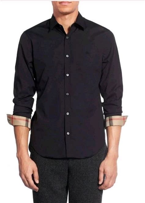 burberry black buttons|Burberry long sleeve button up.